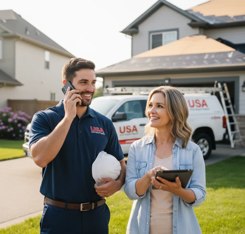 USA Roof Repair Experts customer support in Menasha